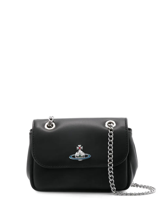 Vivienne Westwood Small Orb Plaque Leather Shoulder Bag — Same as shown — Size One Size — Front View