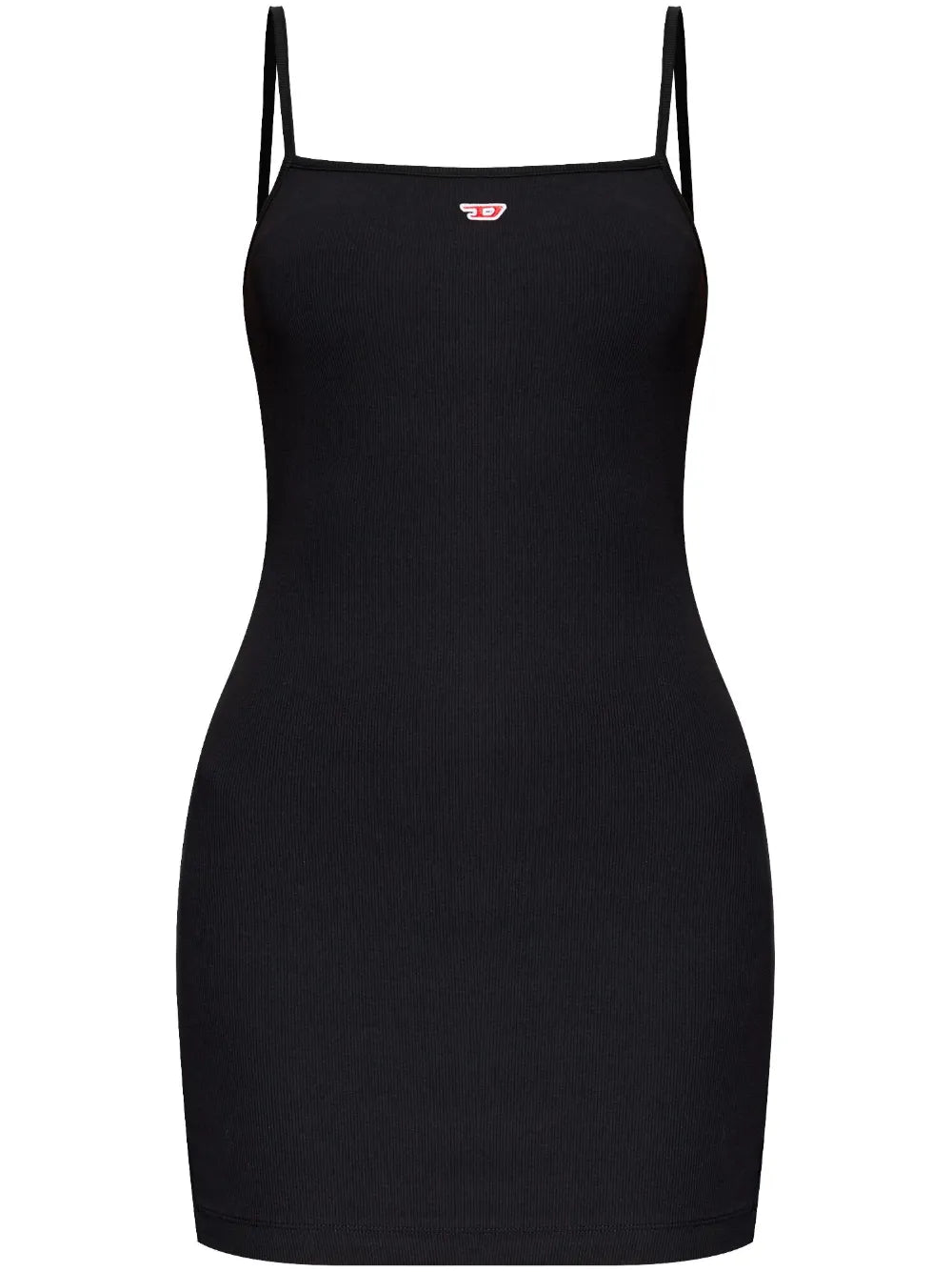 Diesel D Hopy D Logo Applique Mini Dress — Black/ Red — Size S — Front View