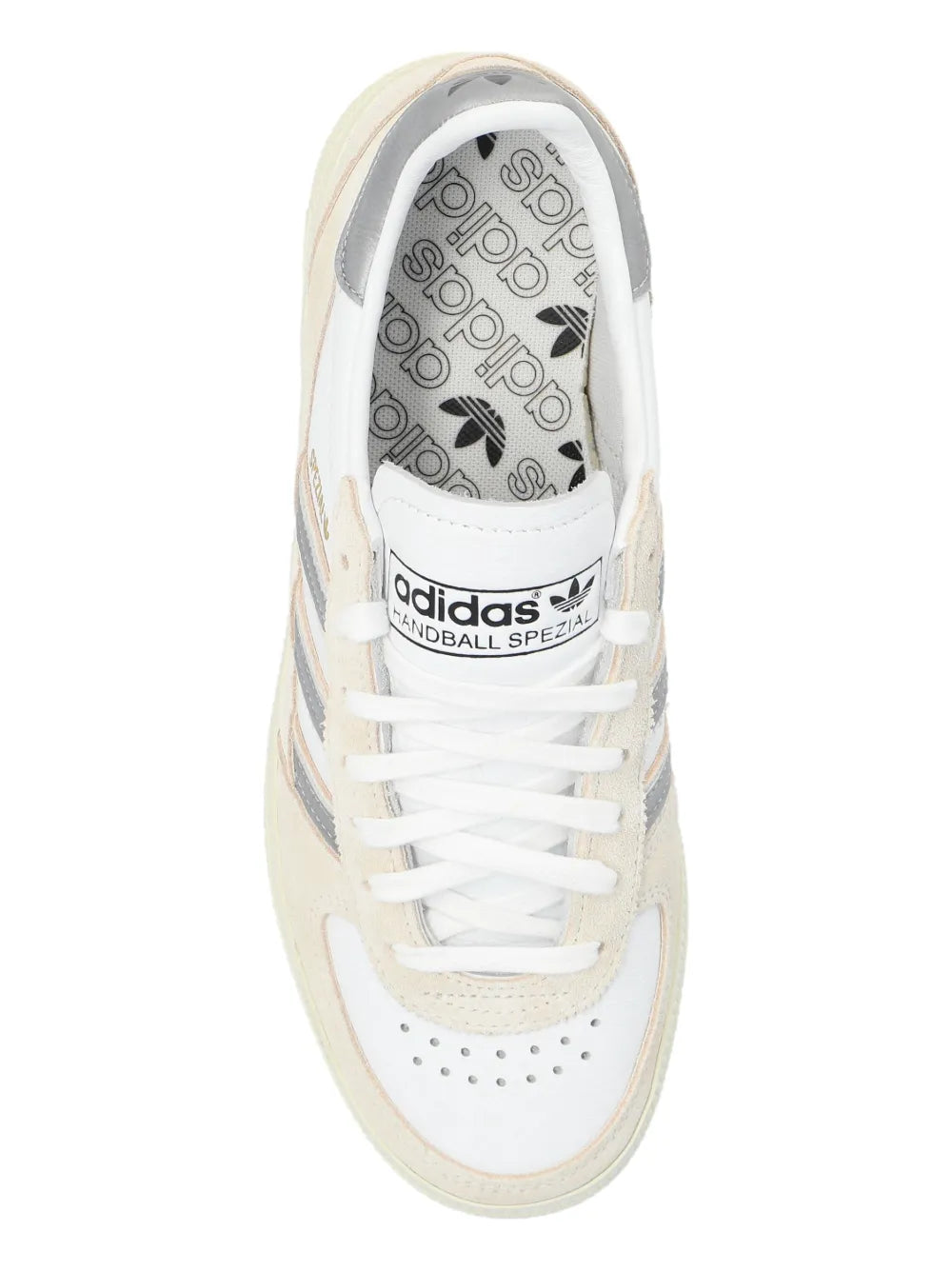 adidas Handball Spezial Sneakers — Beige/White/Grey — Size US M 7.5 - US W 9 — Lifestyle View