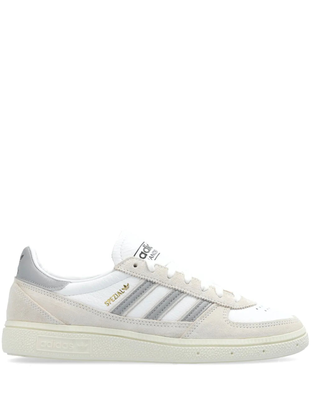 adidas Handball Spezial Sneakers — Beige/White/Grey — Size US M 7.5 - US W 9 — Front View