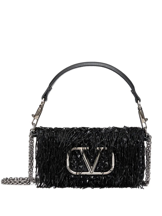 Valentino Garavani Small Loco Embroidered Shoulder Bag — Same as shown — Size One Size — Front View