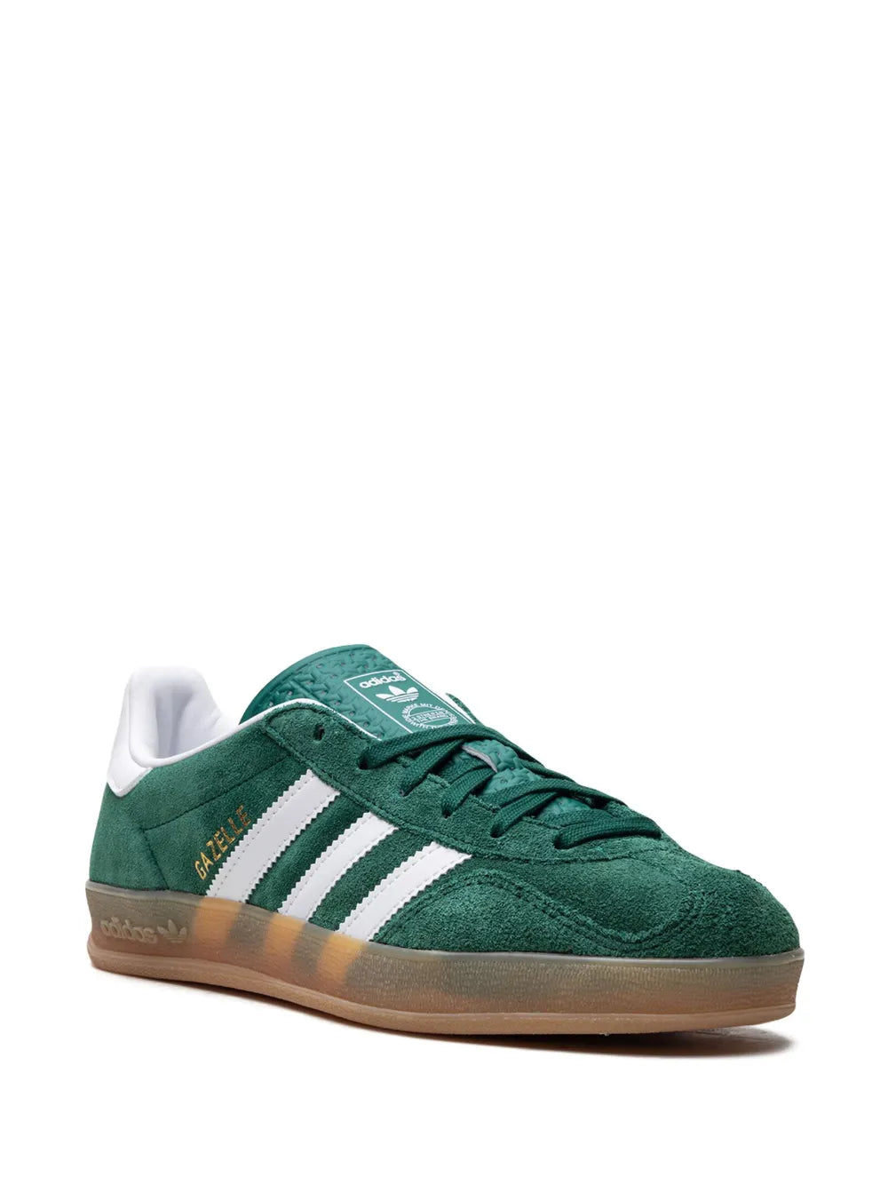 adidas Gazelle Indoor Collegiate Green Sneakers — Forest Green/White — Size US M 3.5 - US W 5 — Side View