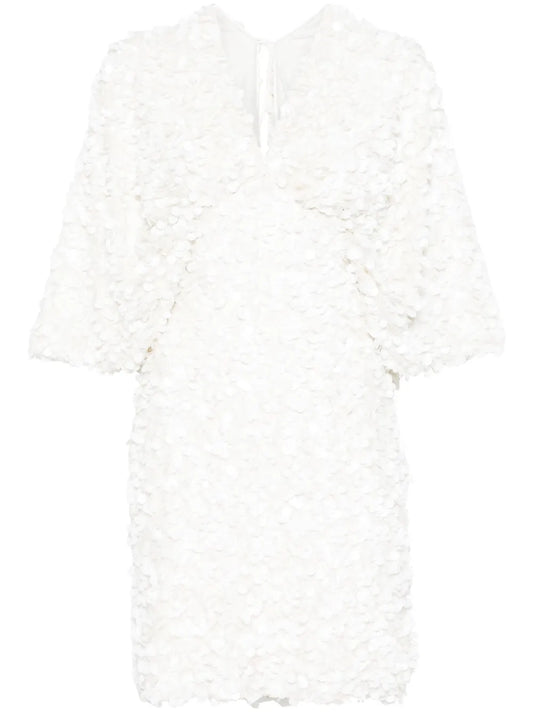 Rotate Birger Christensen Wide Sleeve Mini Dress — White — Size XS — Front View