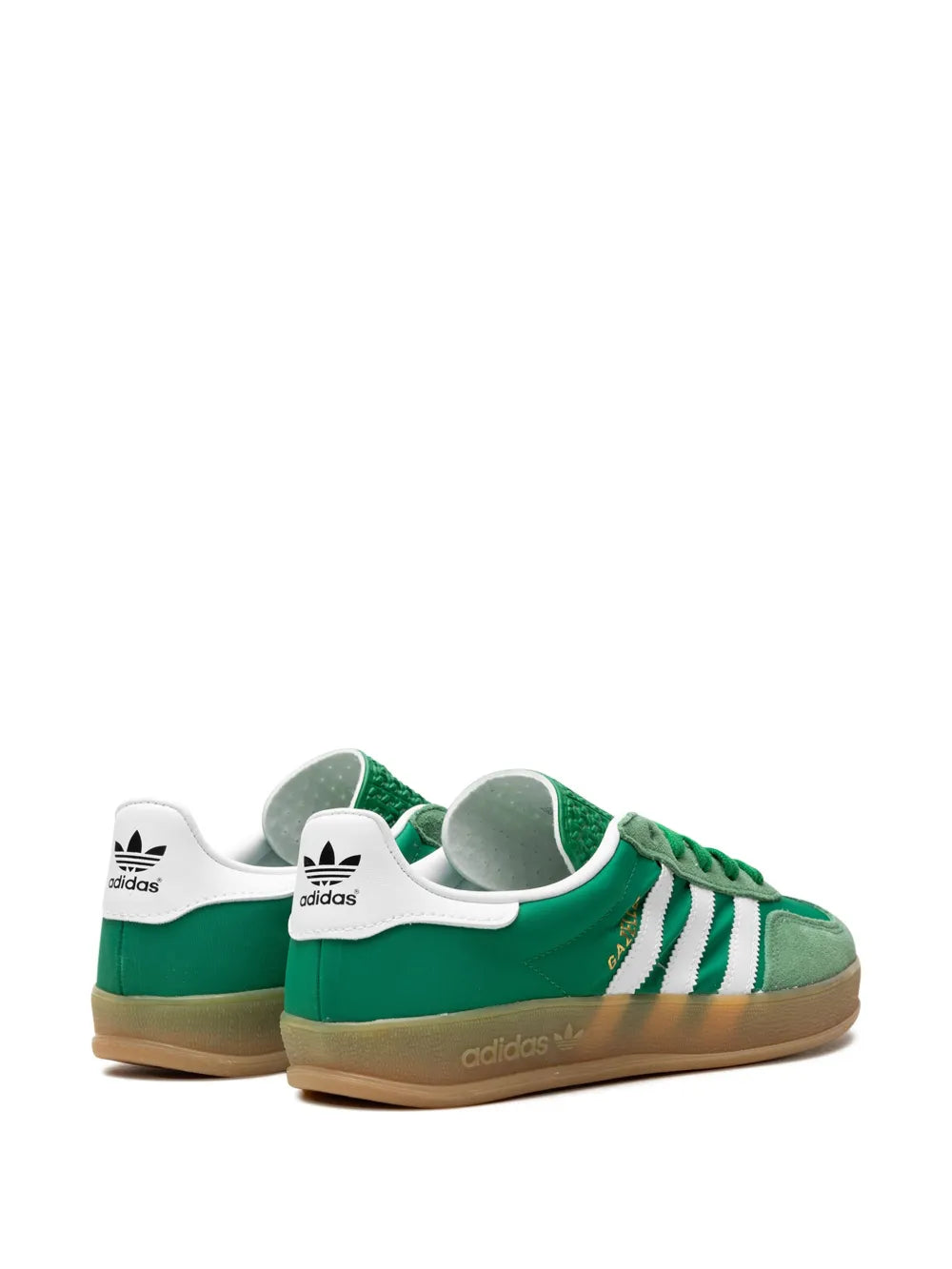 adidas Gazelle Indoor Green Gum Sneakers — Emerald Green/White — Size US M 3.5 - US W 5 — Back View