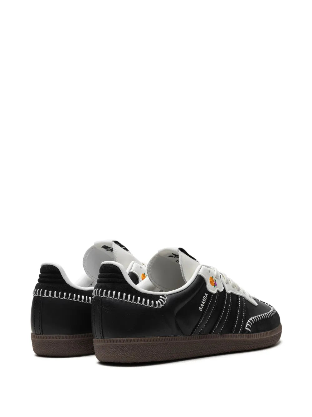 adidas Samba Og D? De Los Muertos - Black Sneakers — Black/Off-White/Grey — Size US M 11.5 - US W 13 — Back View