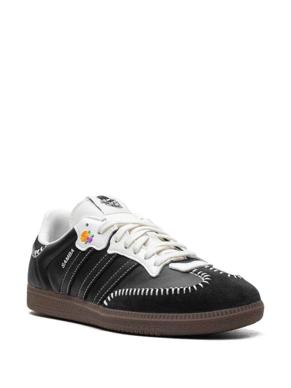 adidas Samba Og D? De Los Muertos - Black Sneakers — Black/Off-White/Grey — Size US M 11.5 - US W 13 — Side View