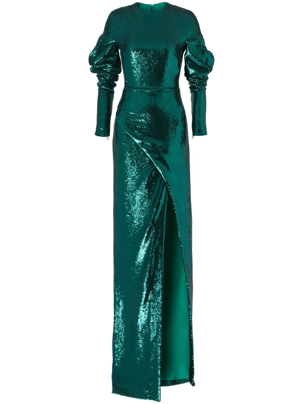 Genny Sequin Embellished Maxi Dress — Green — Size XS — Front View