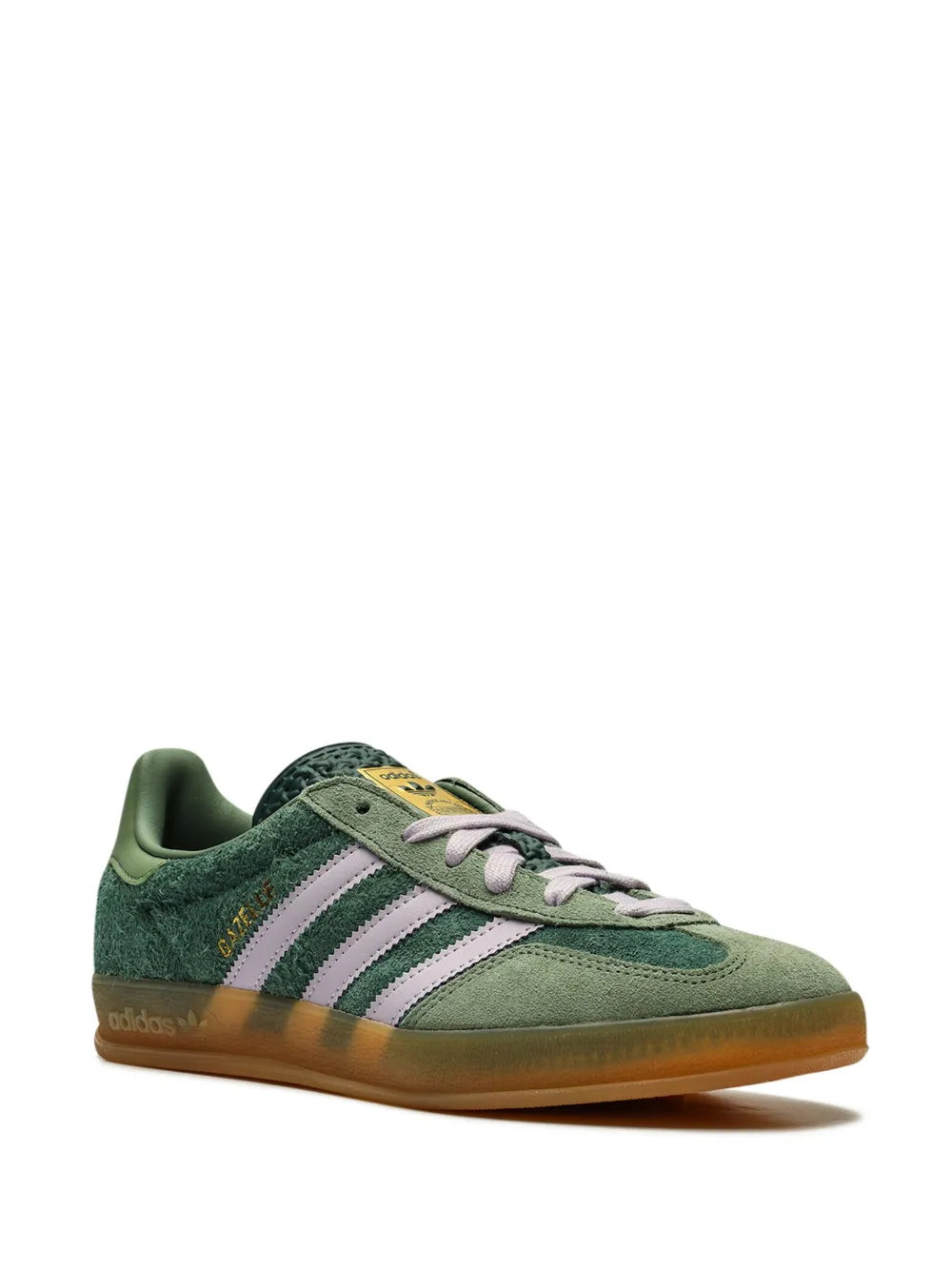 adidas Gazelle Indoor Mineral Green/ Silver Sneakers — Mineral Green/Silver — Size US M 3.5 - US W 5 — Side View