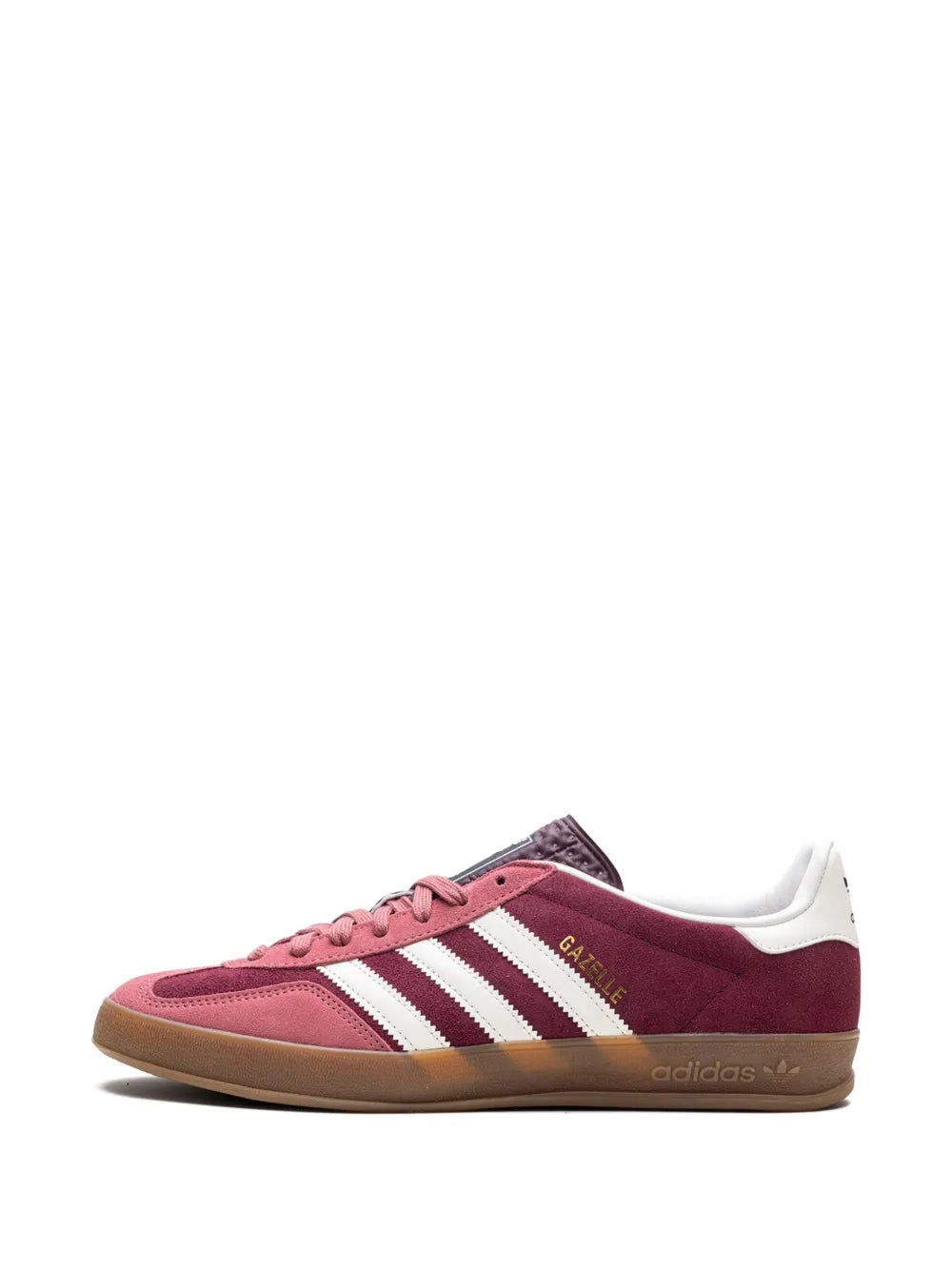 adidas Gazelle Indoor Maroon Sneakers — Burgundy — Size US M 3.5 - US W 5 — Detail View