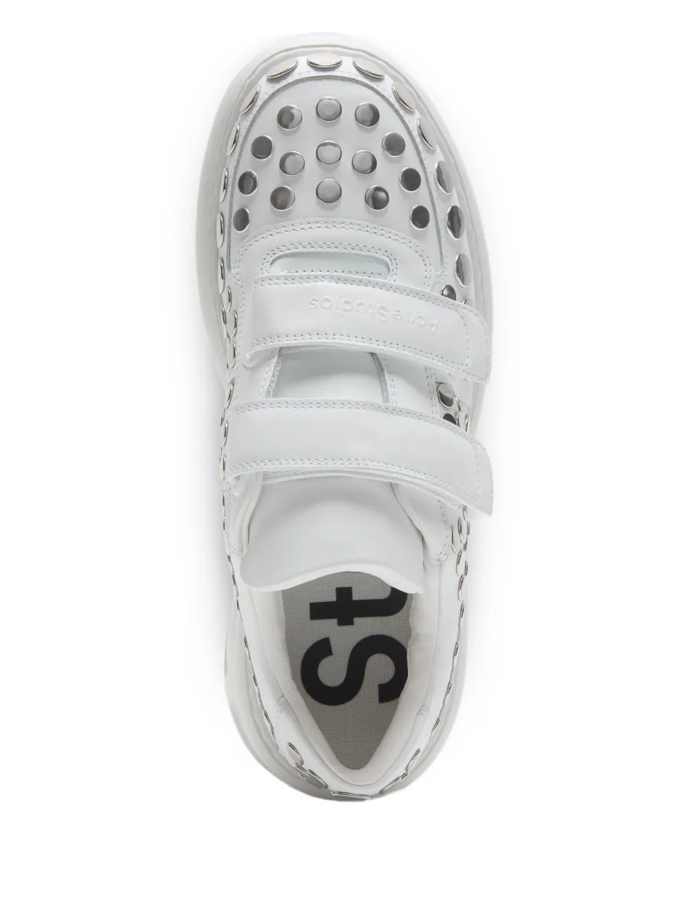 Acne Studios Touch-Strap Platform Sneakers — Optical White — Size US M 11 - US W 12.5 — Back View