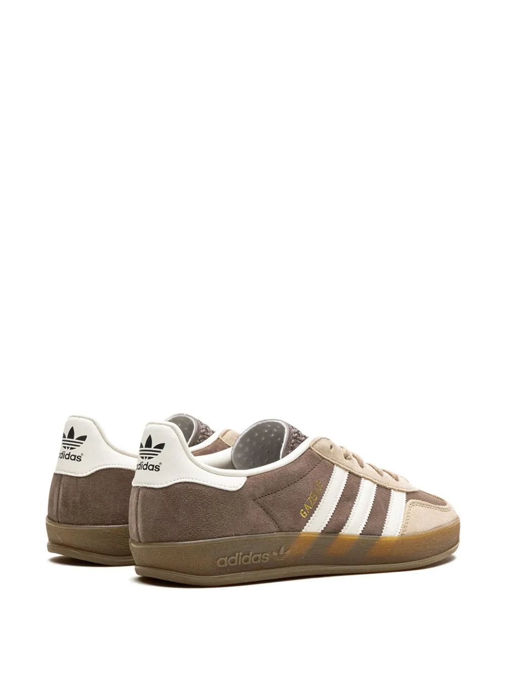 adidas Gazelle Indoor Earth Strata/Cloud White/Magic Beige Sneakers — Beige/Brown/White — Size US M 3.5 - US W 5 — Back View