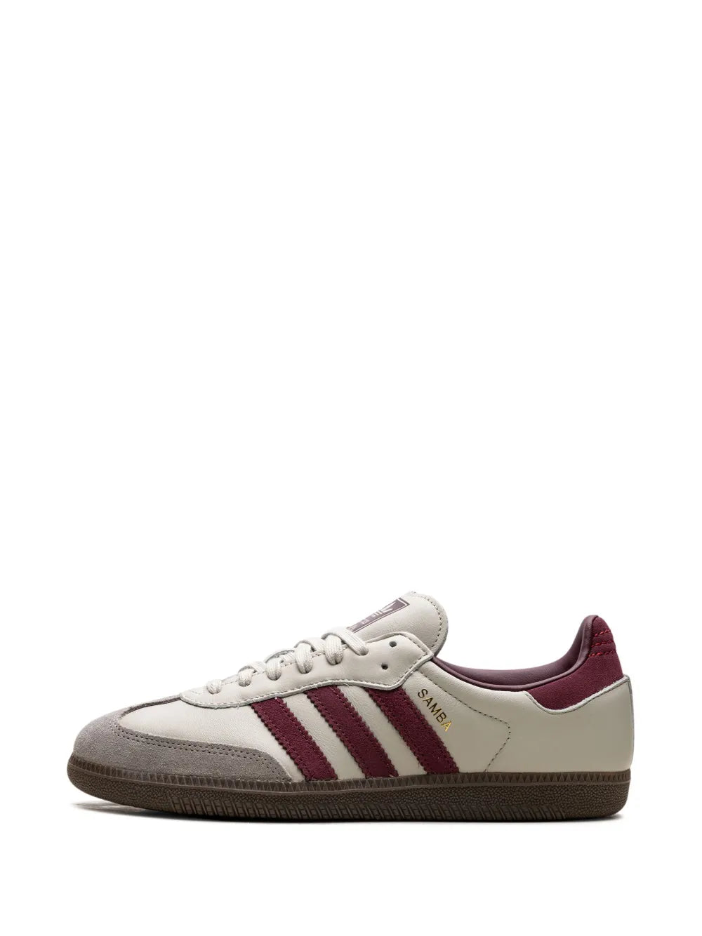 adidas Samba Og Putty Grey Maroon Sneakers — Beige/Red/Brown — Size US M 11 - US W 12.5 — Detail View