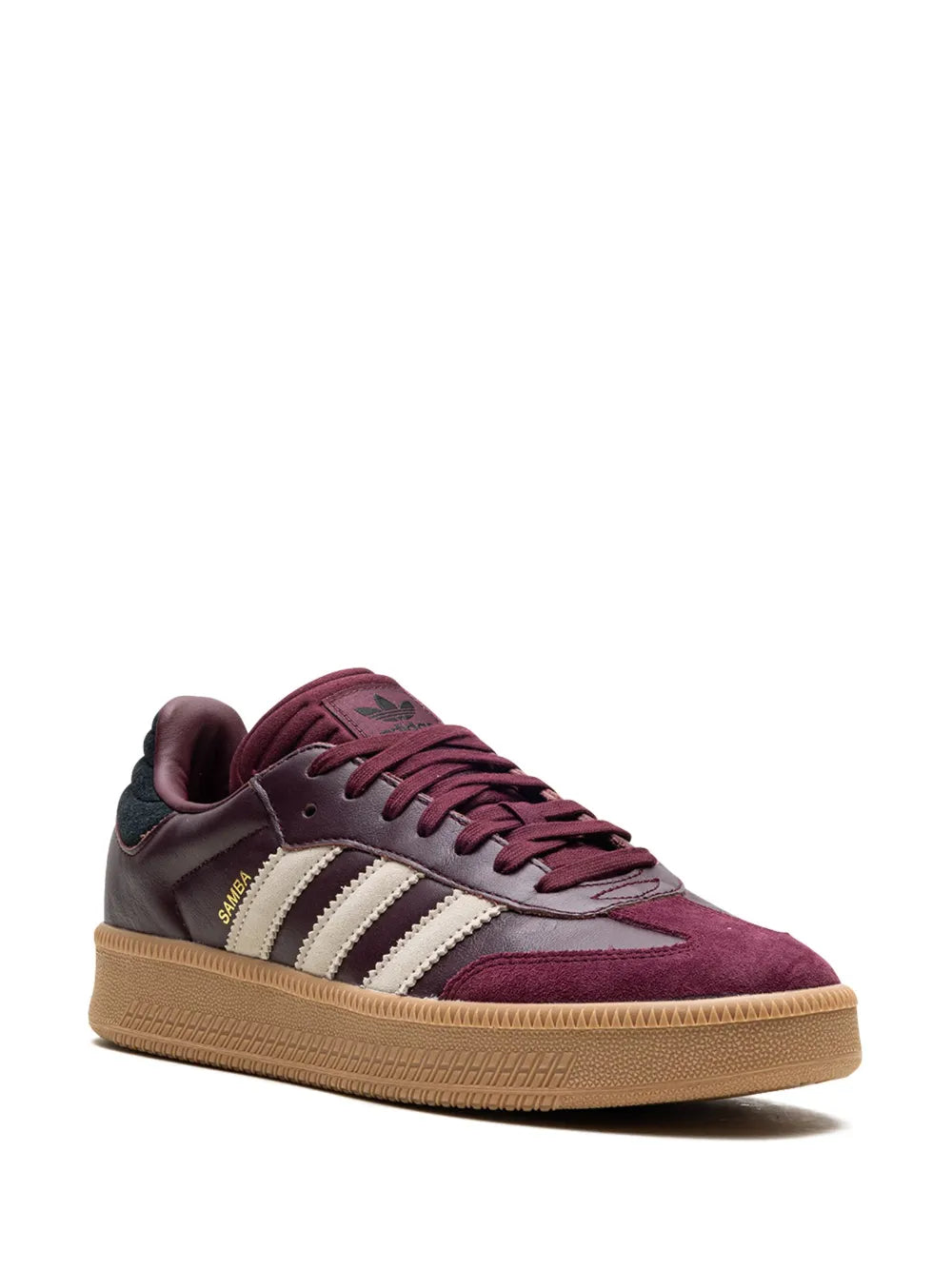 adidas Samba Xlg Maroon Sneakers — Burgundy/Light Grey/Black — Size US M 3.5 - US W 5 — Side View