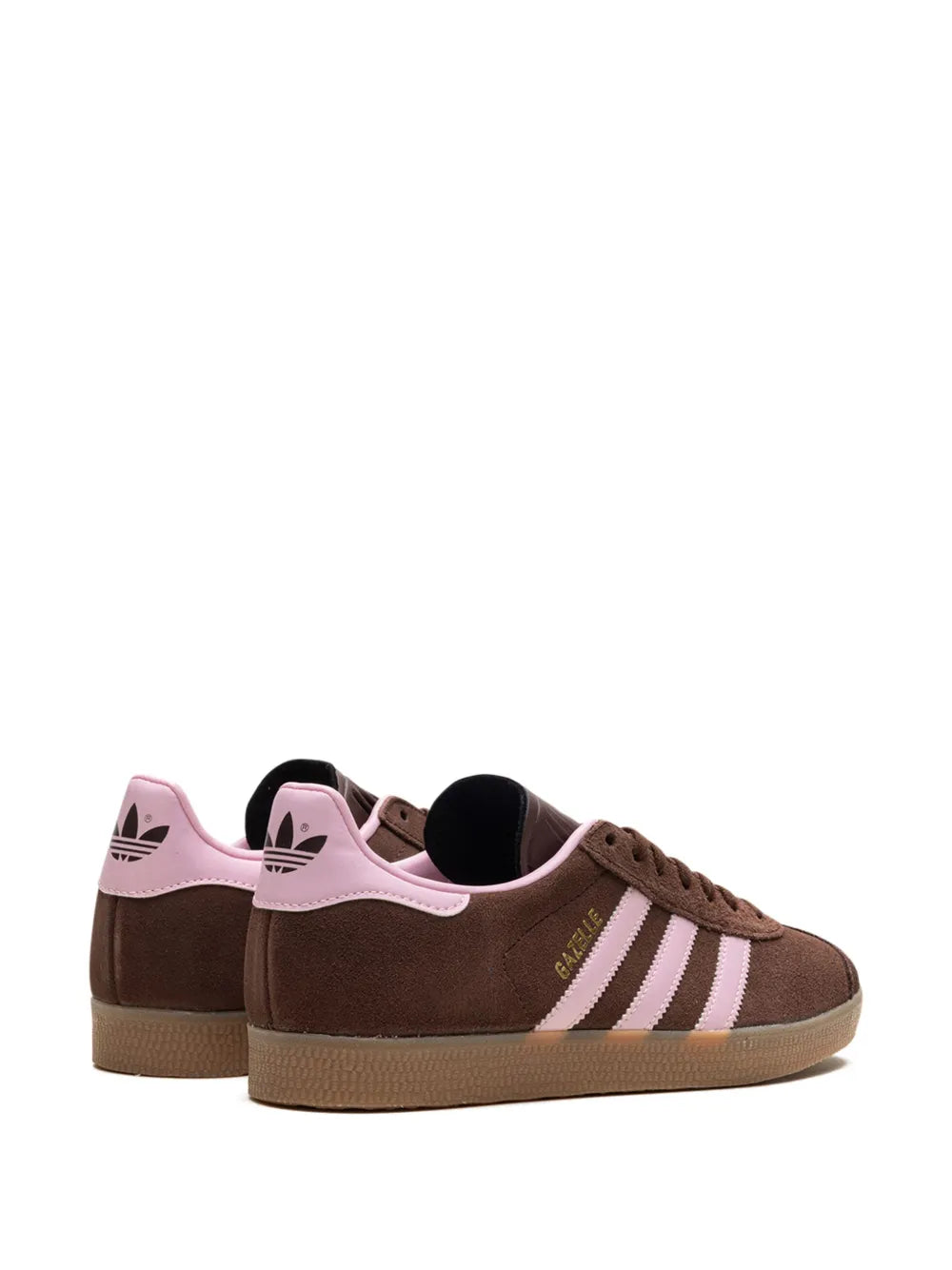 adidas Gazelle Auburn/Clear Pink Sneakers — Auburn Brown/Light Pink — Size US M 3.5 - US W 5 — Back View