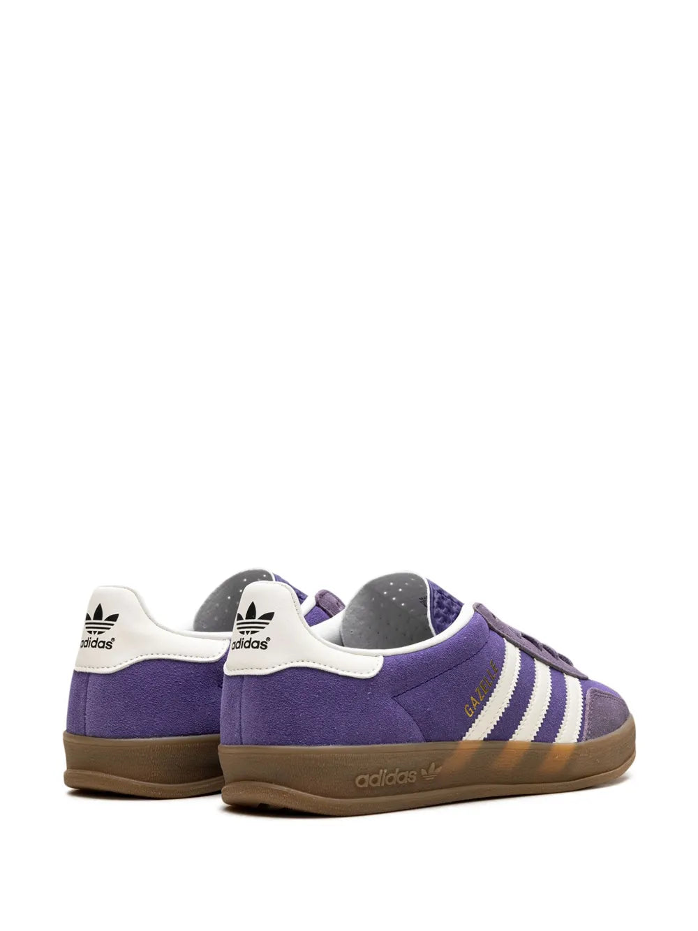 adidas Gazelle Indoor Collegiate Purple Sneakers — Purple/White — Size US M 3.5 - US W 5 — Back View
