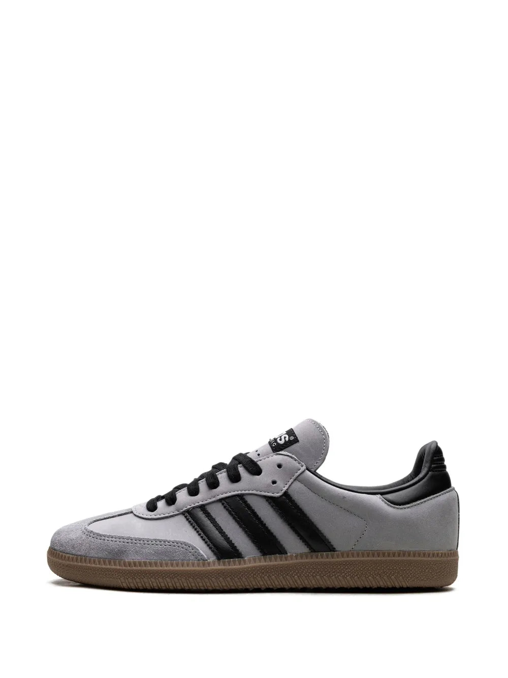 adidas Samba Og Halo Silver/Core Black/Brown Desert Sneakers — Grey — Size US M 3.5 - US W 5 — Detail View