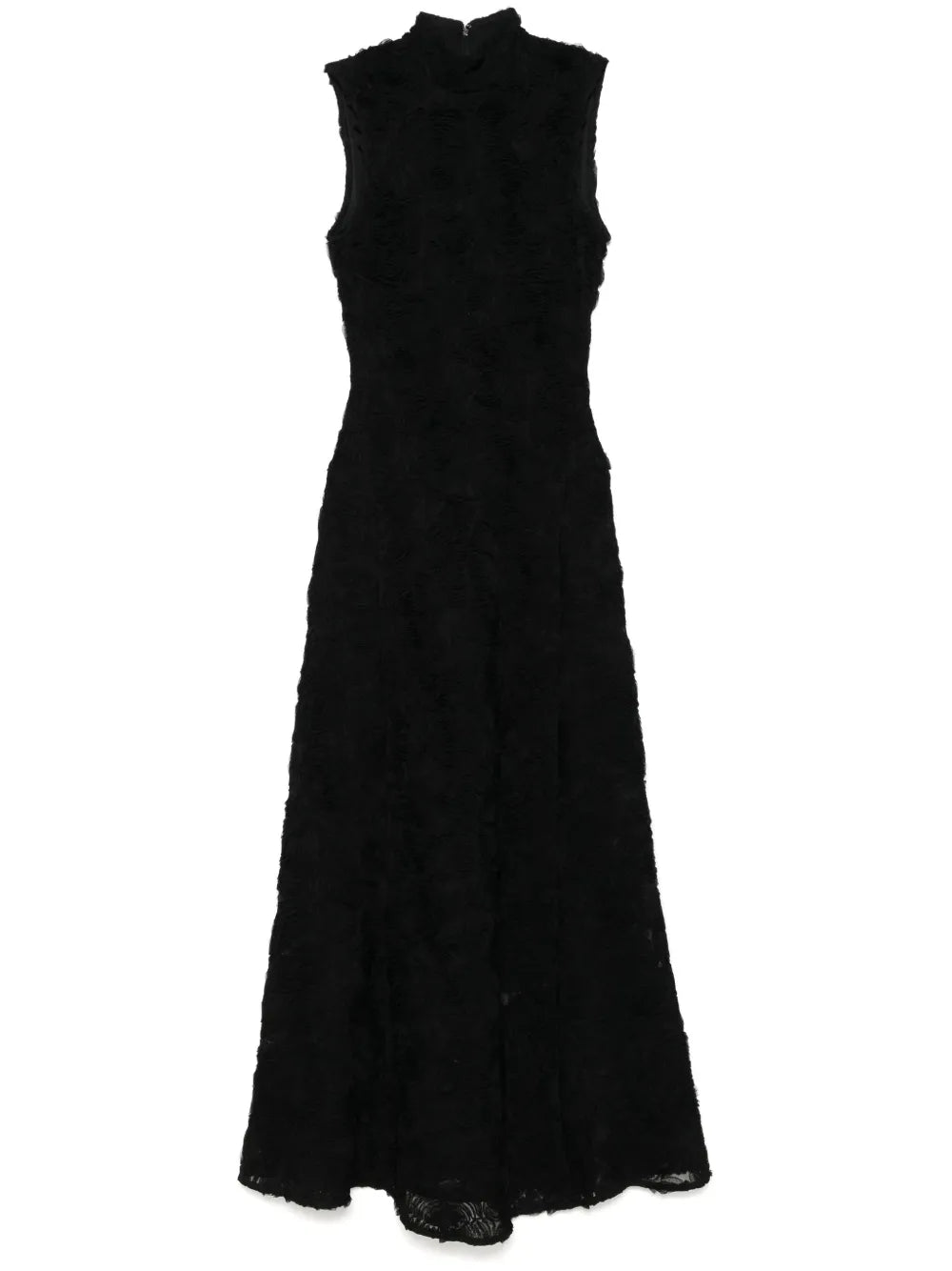 Rotate Birger Christensen Flower Mesh Maxi Dress — Black — Size S — Front View