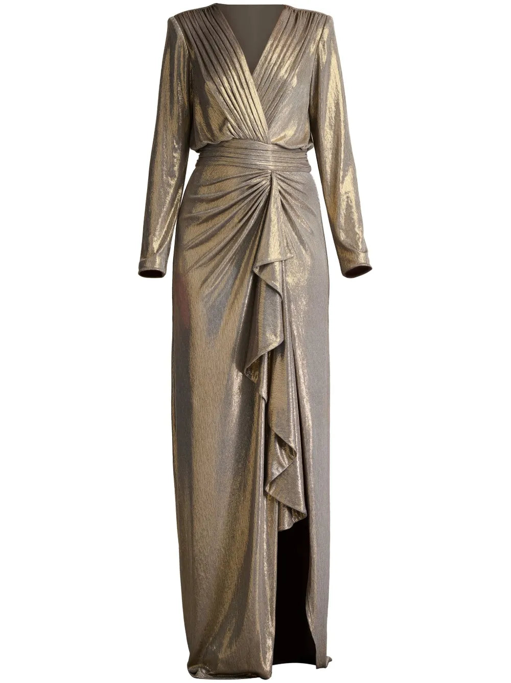 Tadashi Shoji Markum Gown — Gold — Size S — Front View