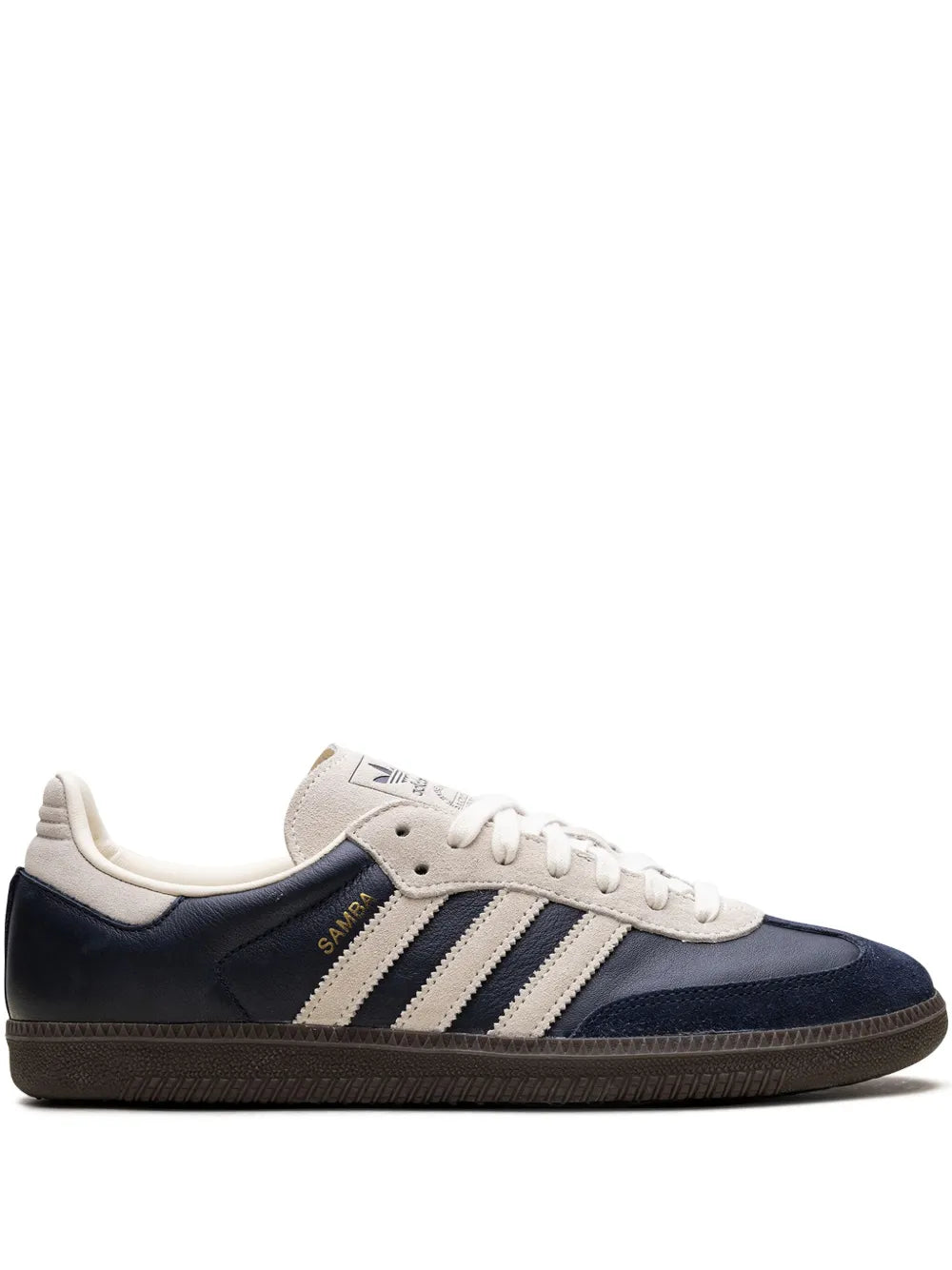 adidas Samba Og Aurora Ink/Cream White Sneakers — Navy Blue/White — Size US M 10.5 - US W 12 — Front View