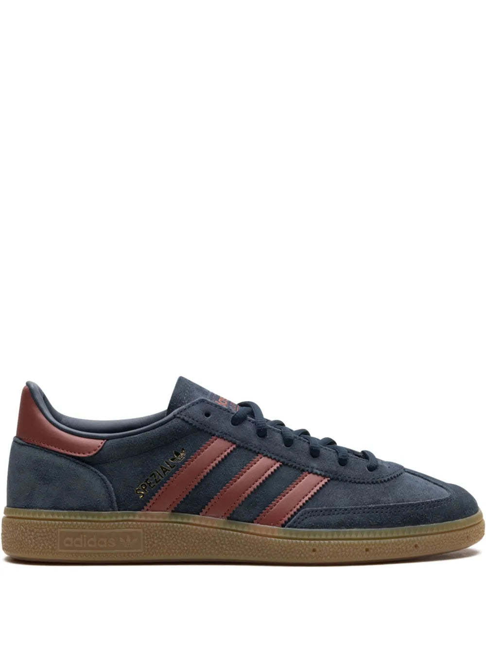 adidas Handball Spezial Aurora Ink/Wild Sepia Sneakers — Blue/Brown/Gold-Tone — Size US M 8.5 - US W 10 — Front View