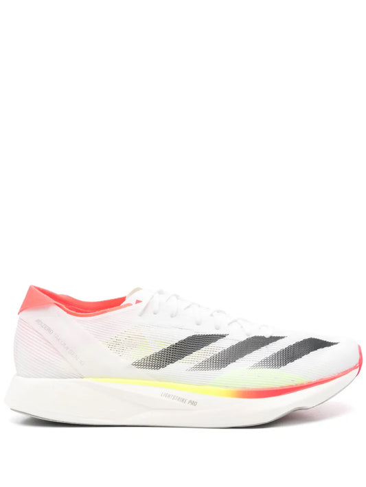 adidas Adizero Takumi Sen 10 Sneakers — White — Size US M 7 - US W 8.5 — Front View