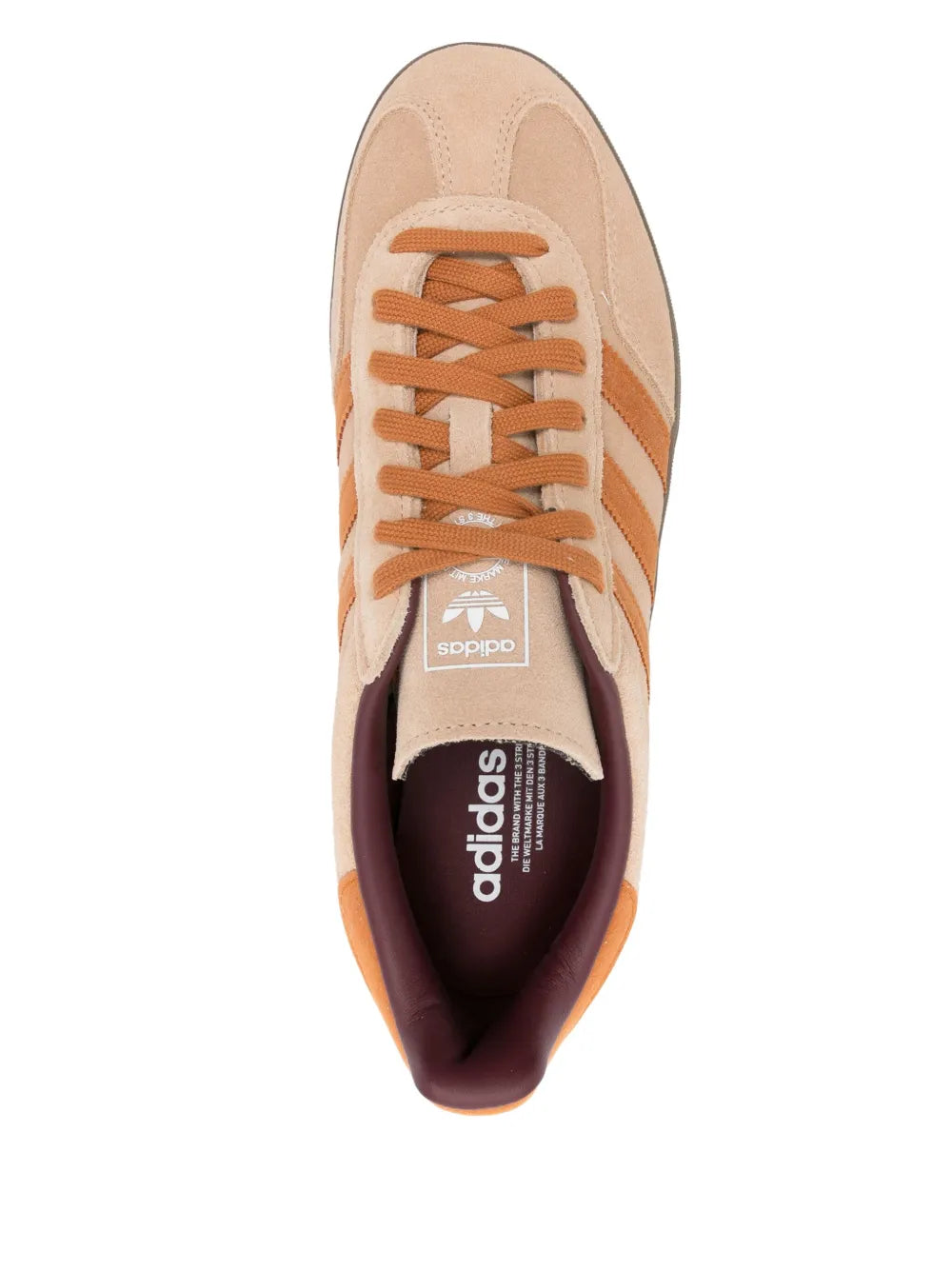 adidas Gazelle Indoor Sneakers — Light Beige — Size US M 10 - US W 11.5 — Top View