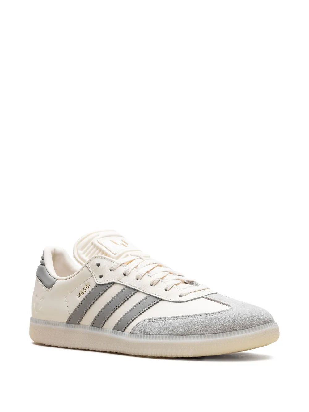 adidas Samba Lionel Messi - Cream White/Light Brown/Metallic Gold Sneakers — White — Size US M 10.5 - US W 12 — Side View