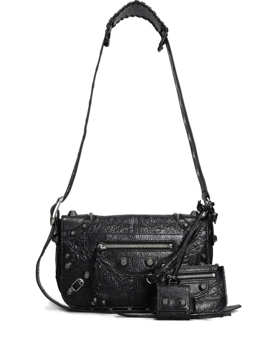 Balenciaga Textured Leather Shoulder Bag — Same as shown — Size One Size — Front View