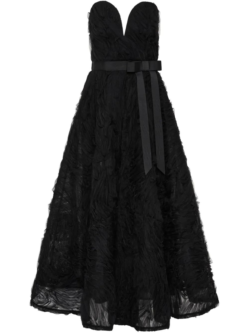 Rebecca Vallance Willow Midi Dress — Black — Size XS — Front View