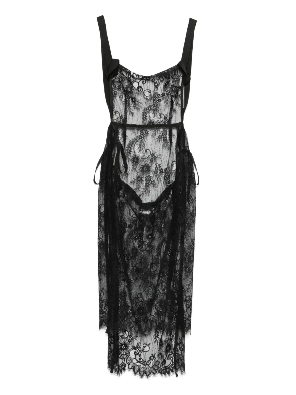Alchemy Lace Midi Dress — Black — Size XS — Front View