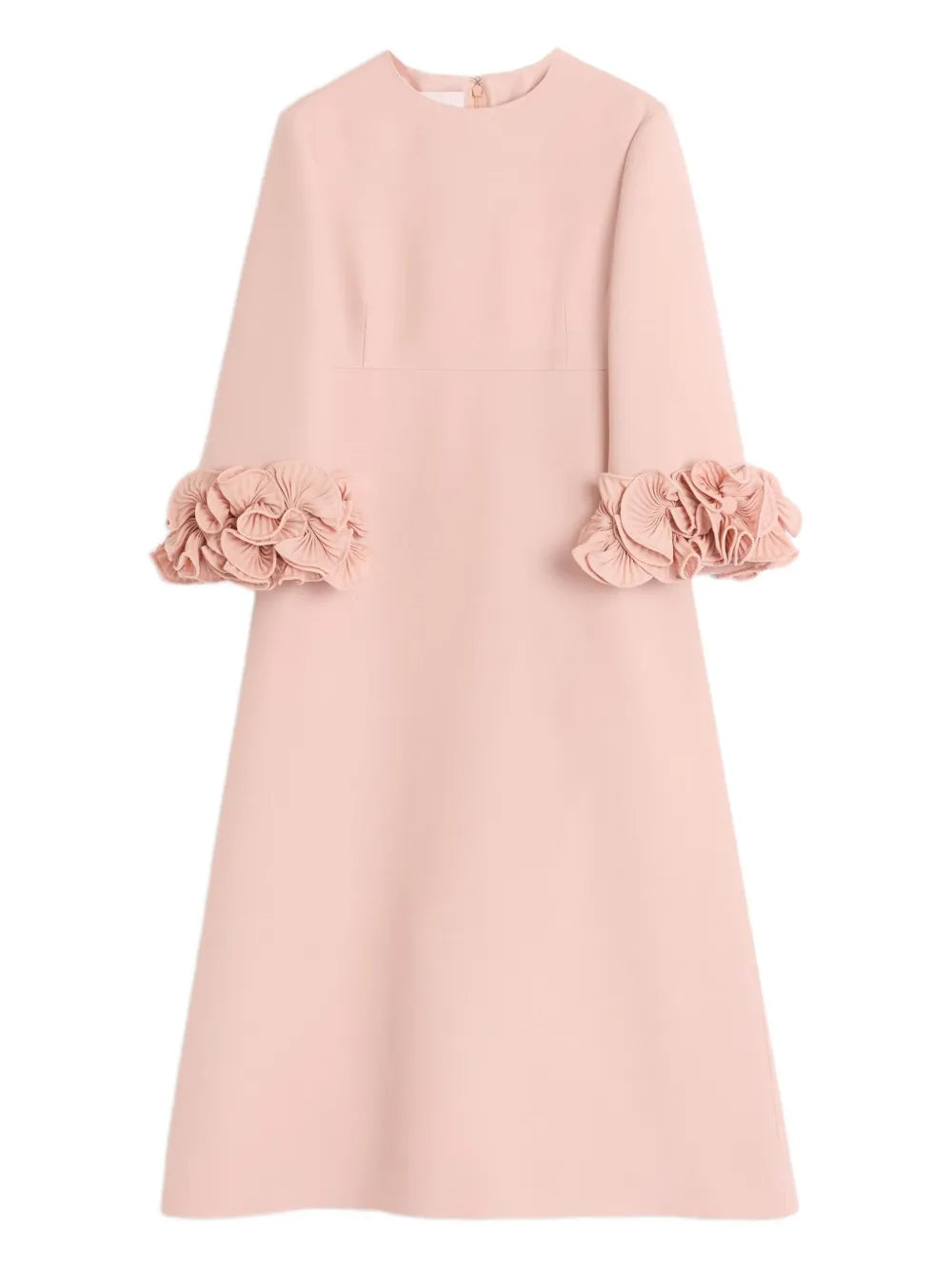 Valentino Garavani Midi Crepe Couture Midi Dress — Pink — Size XS — Front View