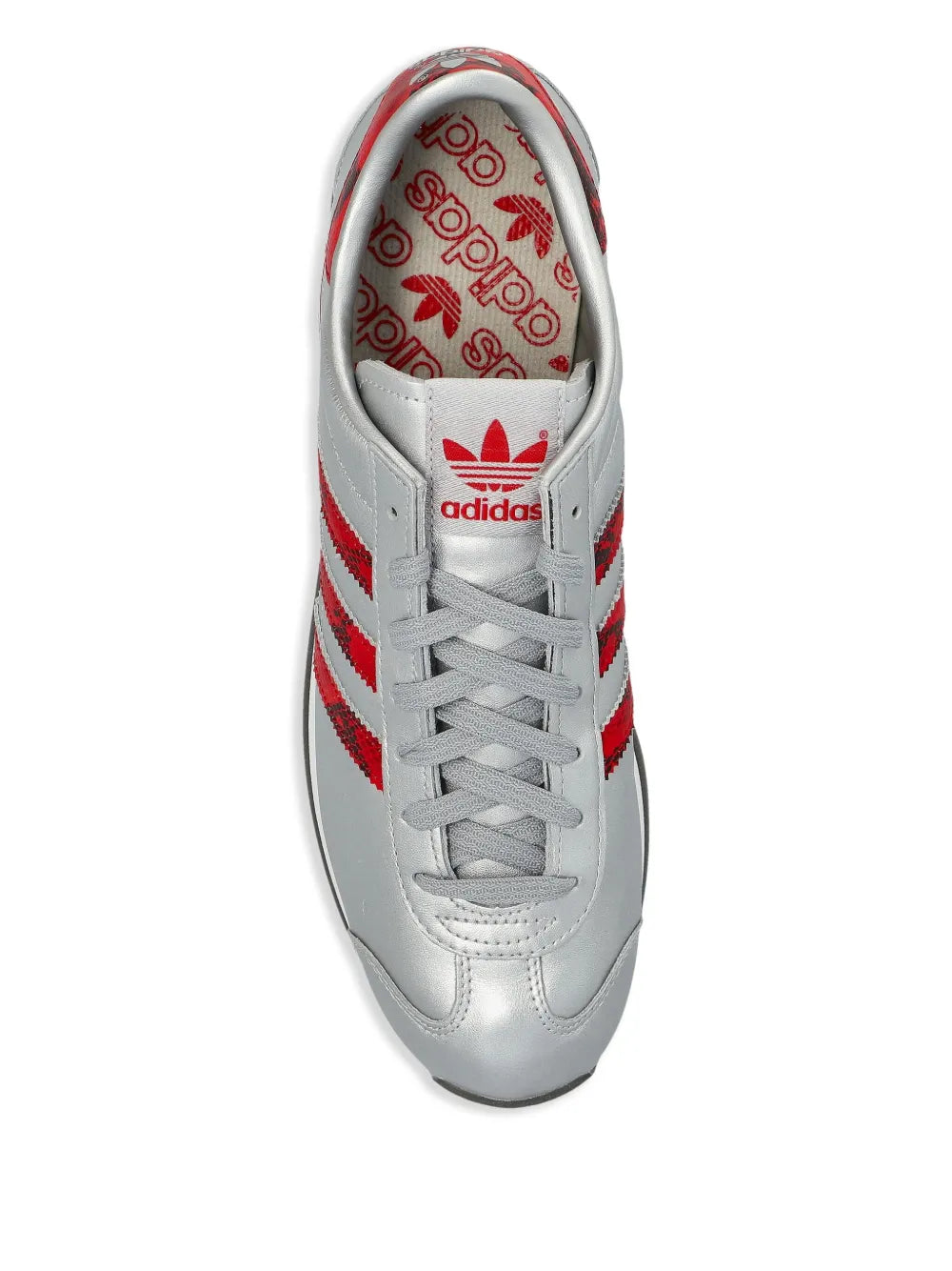 adidas Country Japan Sneakers — Silver-Tone — Size US M 9.5 - US W 11 — Top View