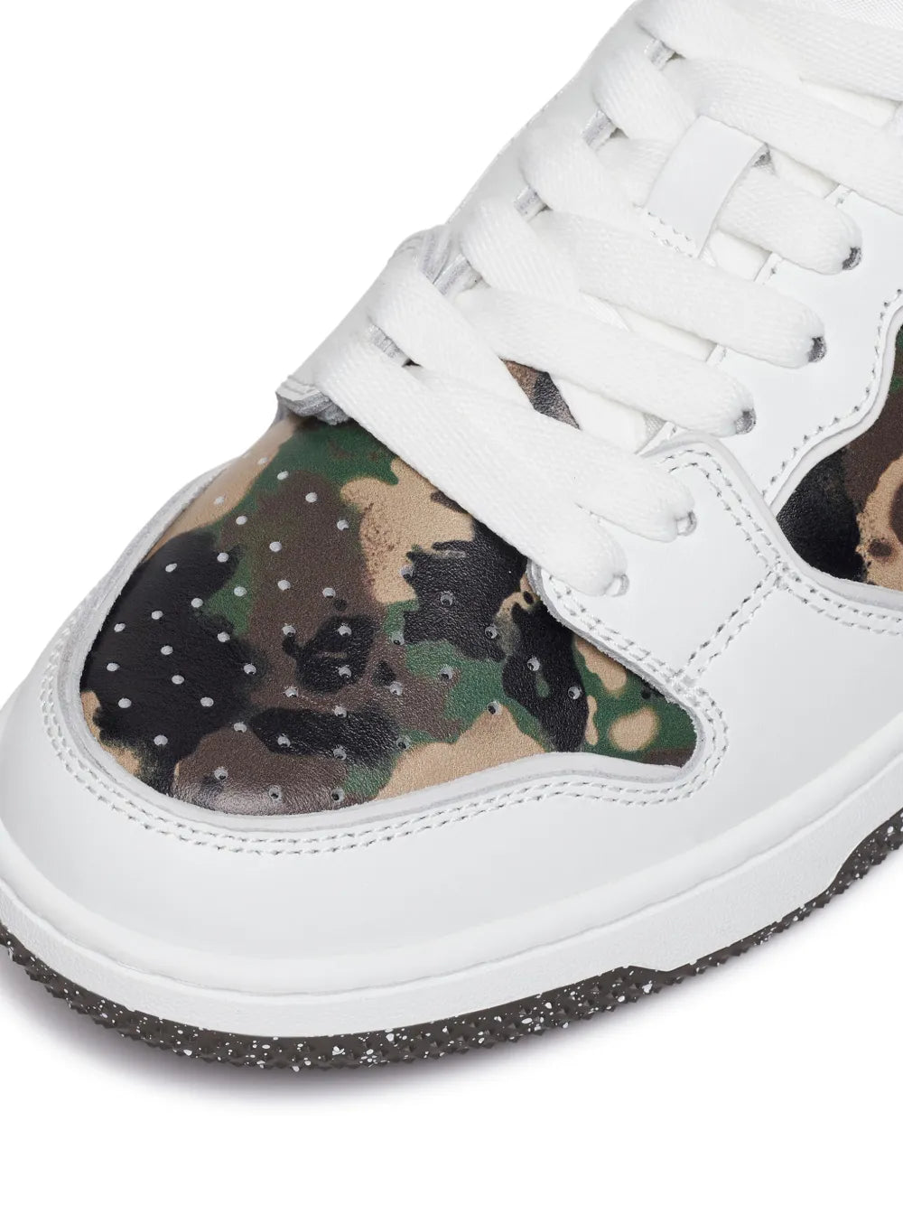 A Bathing Ape?Sk8 Sta #2 Camouflage-Panel Sneakers — White — Size US M 3.5 - US W 5 — Top View