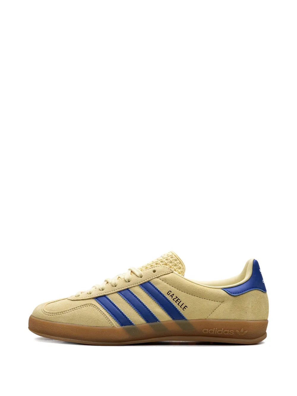 adidas Gazelle Indoor Powder Yellow/Royal Blu Sneakers — Light Beige — Size US M 5.5 - US W 7 — Detail View