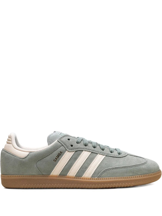 adidas Samba Silver Green/Wonder White Sneakers — Silver Green — Size US M 8.5 - US W 10 — Front View