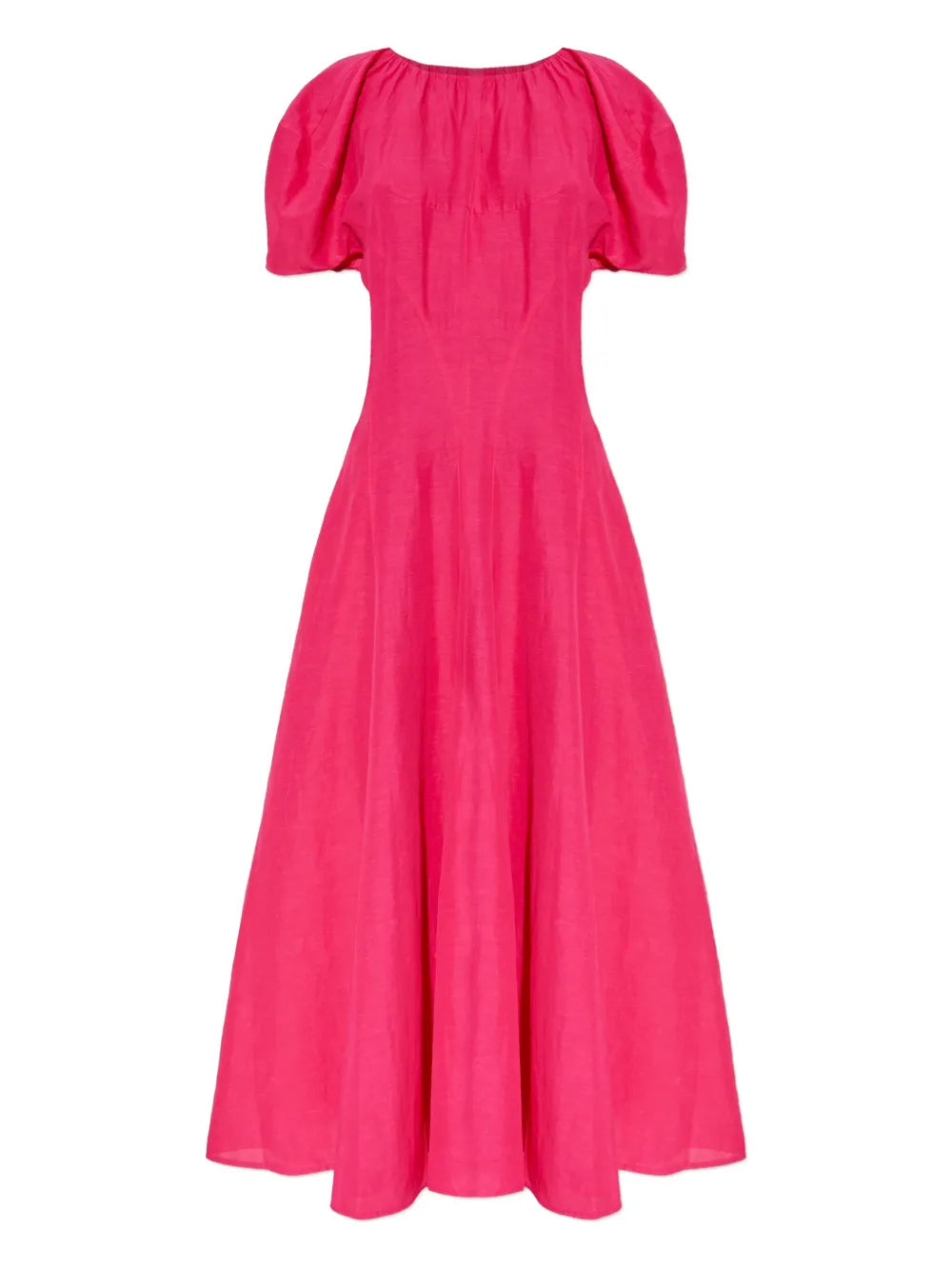 Tory Burch Balloon Sleeve Midi Dress — Pink — Size M — Front View