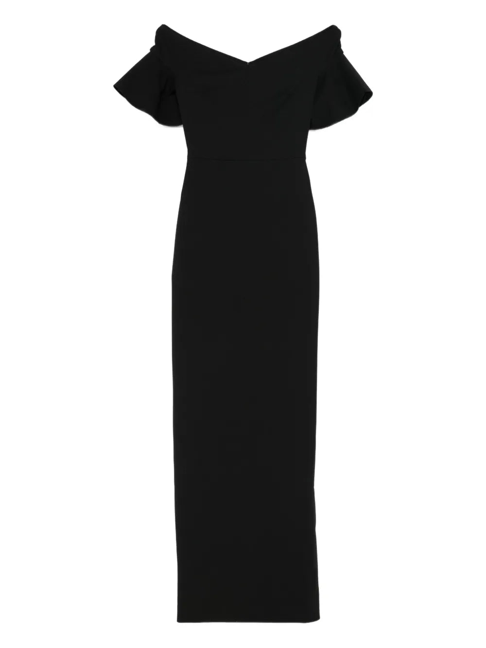 Solace London Cielo Off Shoulder Maxi Dress — Black — Size XS — Front View