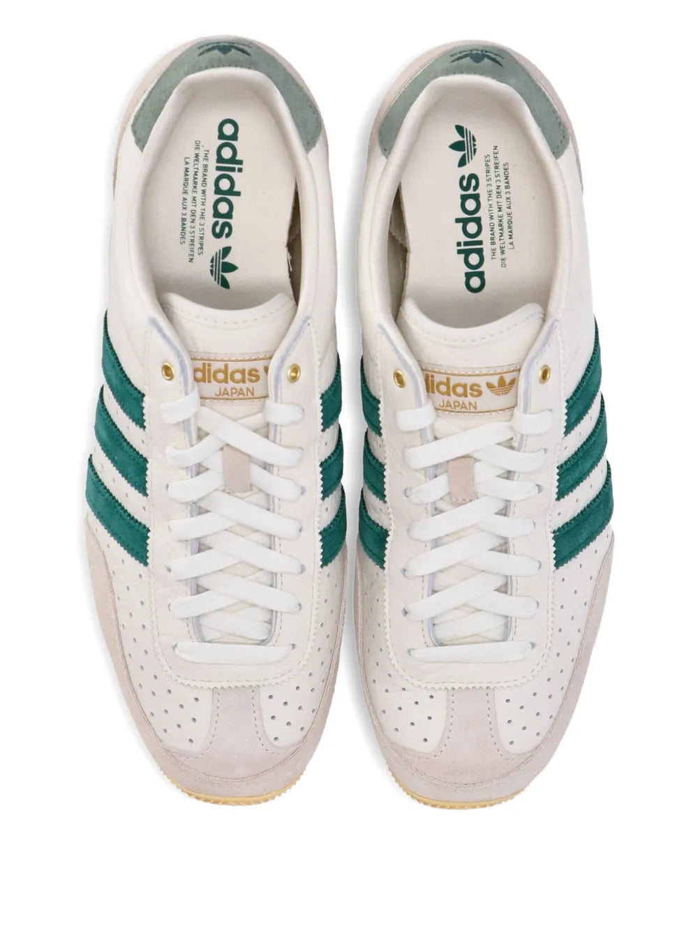 adidas Japan Suede-Panelled Sneakers — Cream — Size US M 10 - US W 11.5 — Top View