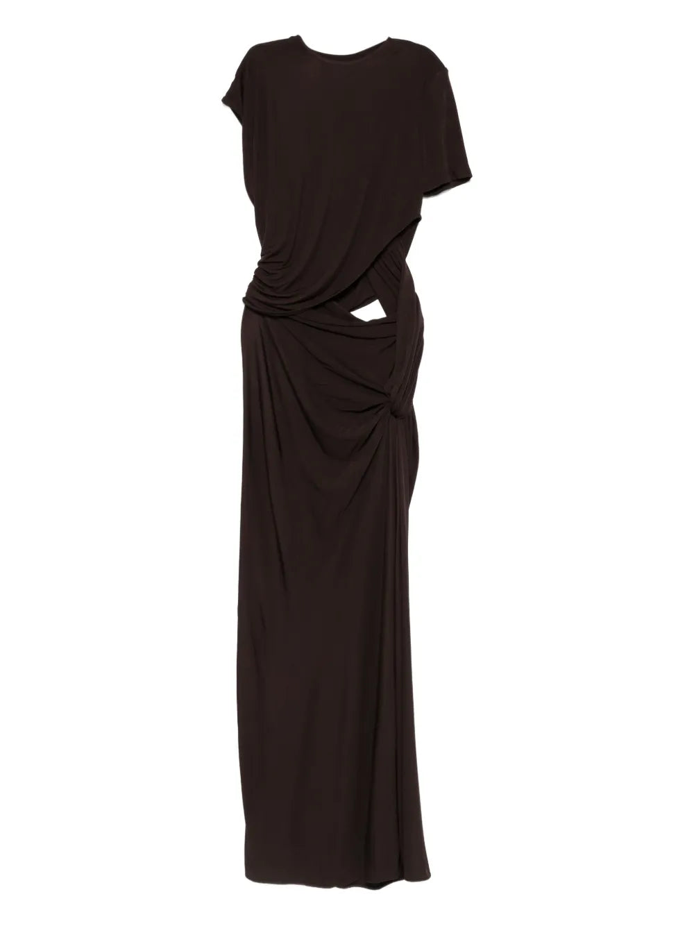 Christopher Esber Twisted Cut Out Maxi Dress — Dark Brown/ Brown — Size M — Front View