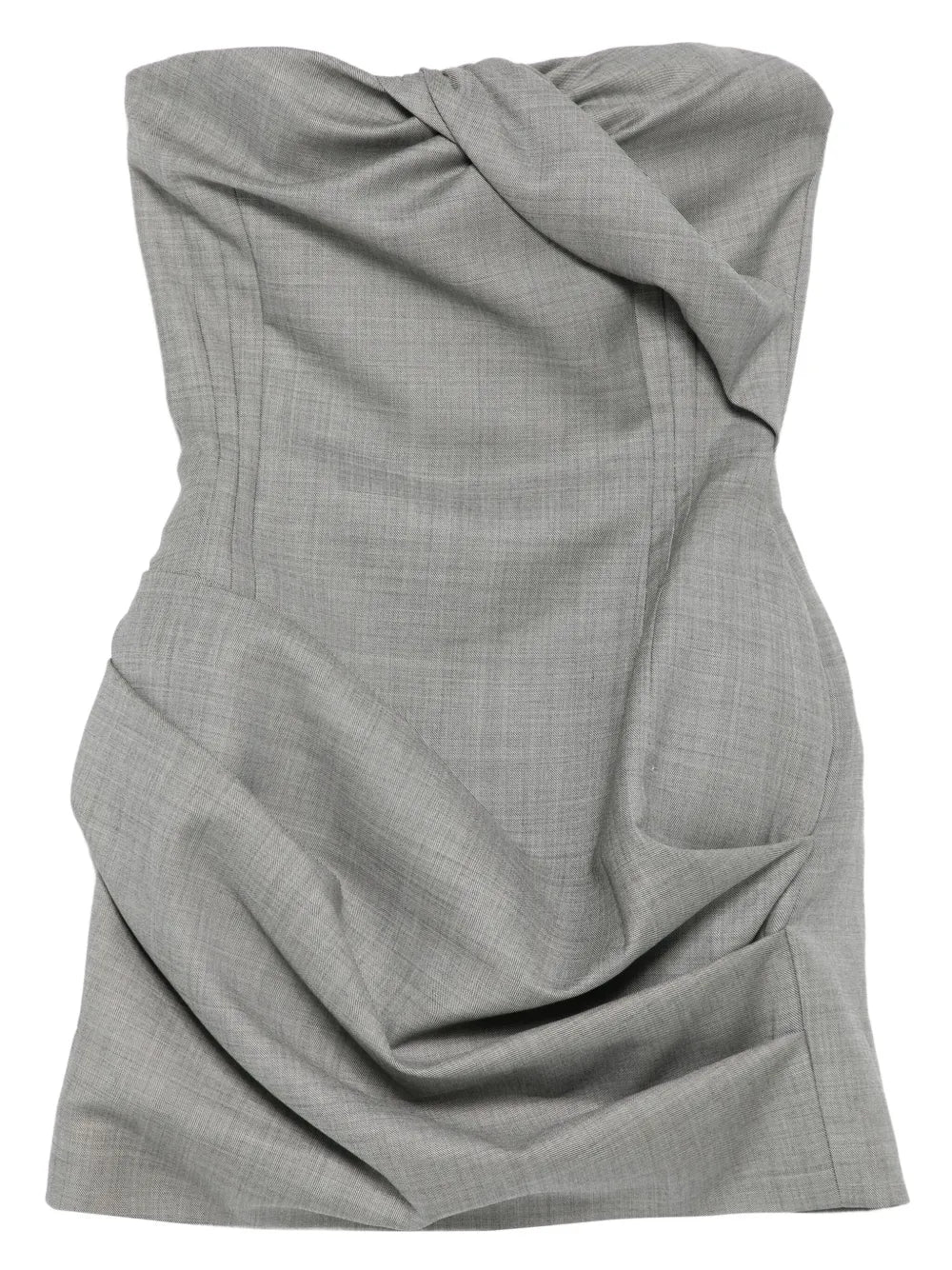 Magda Butrym Twisted Draped Dress — Grey — Size XS — Front View
