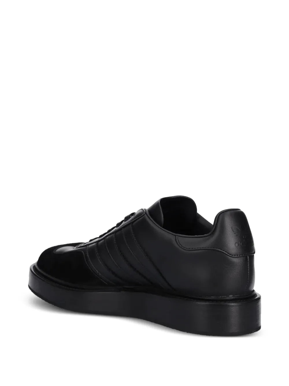 adidas Gazelle Three-Stripes Platform Sneakers — Black — Size US M 8.5 - US W 10 — Side View