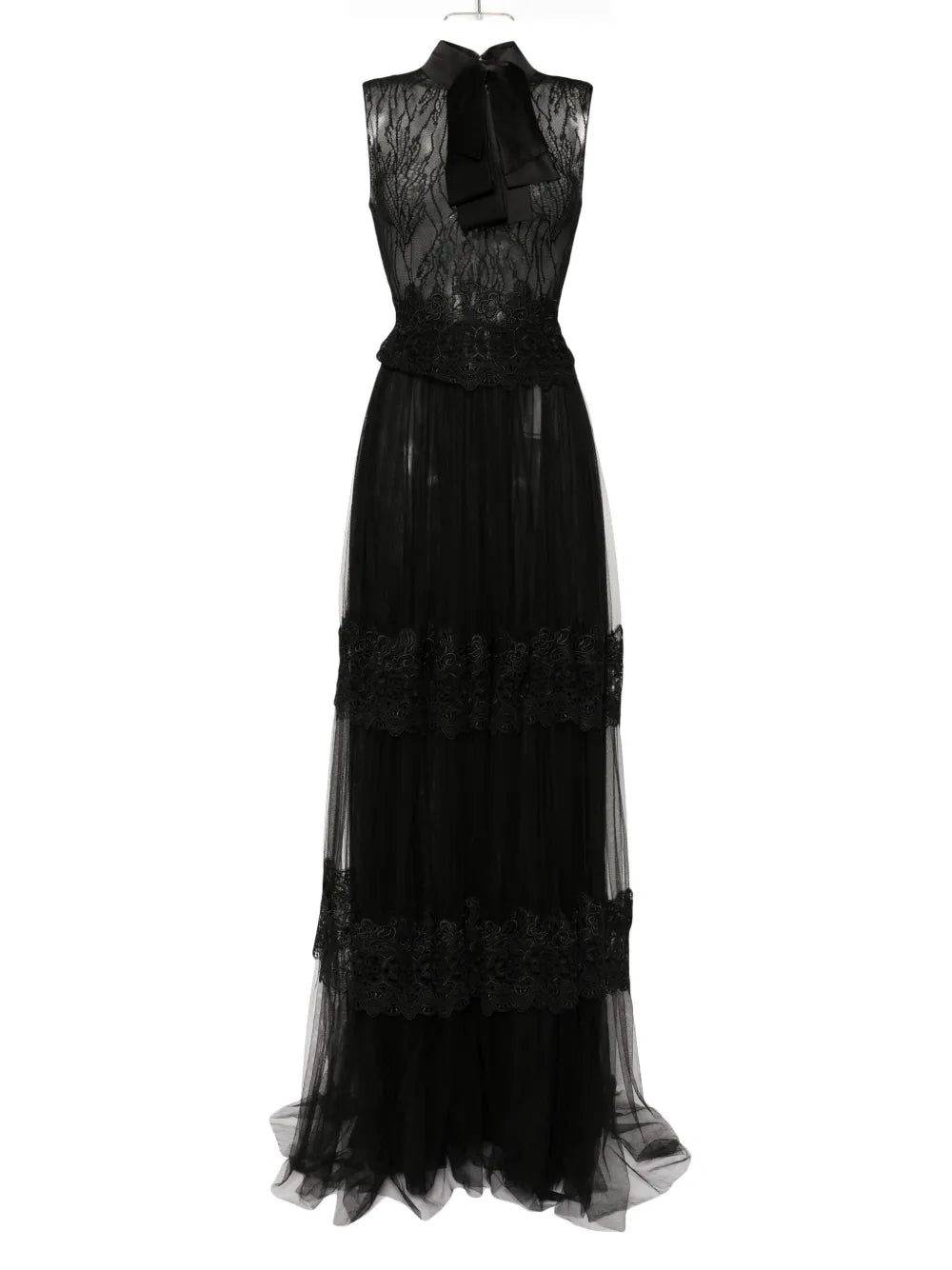 Saiid Kobeisy Lace Sleeveless Dress — Black — Size XS — Front View