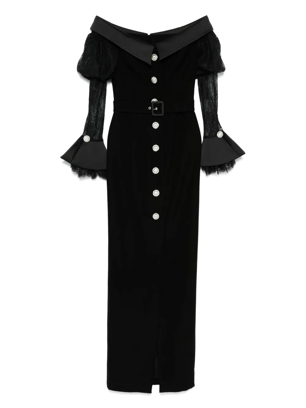 Silk Love Lace Andrea Dress — Black — Size S — Front View