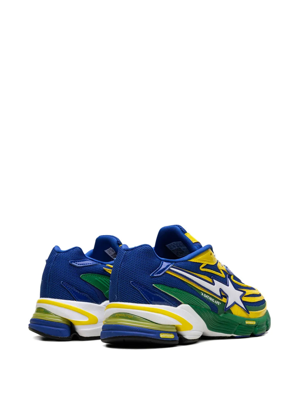 adidas Orketro Bape Yellow Blue Green Sneakers — Blue — Size US M 4.5 - US W 6 — Back View
