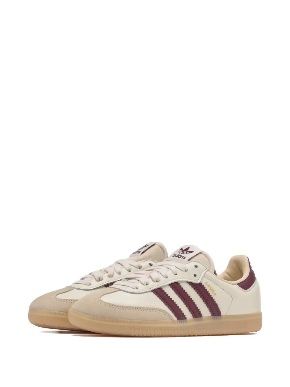 adidas Samba Og Wonder White/Shadow Red/Gum Sneakers — Light Beige — Size US M 8.5 - US W 10 — Side View