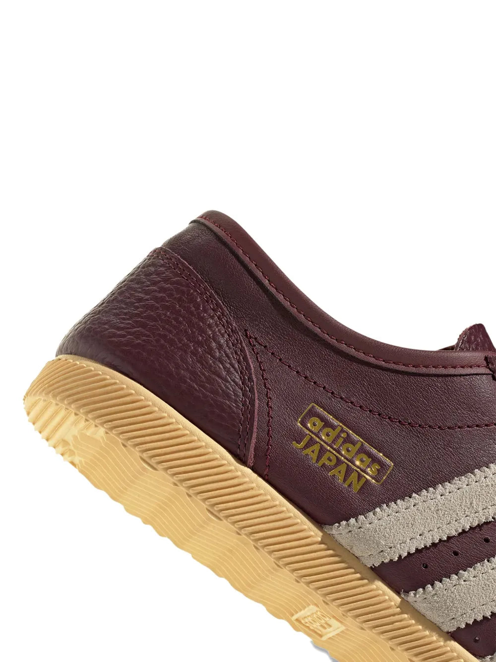 adidas Japan Decon Three-Stripe Leather Sneakers — Burgundy — Size US M 10 - US W 11.5 — Top View