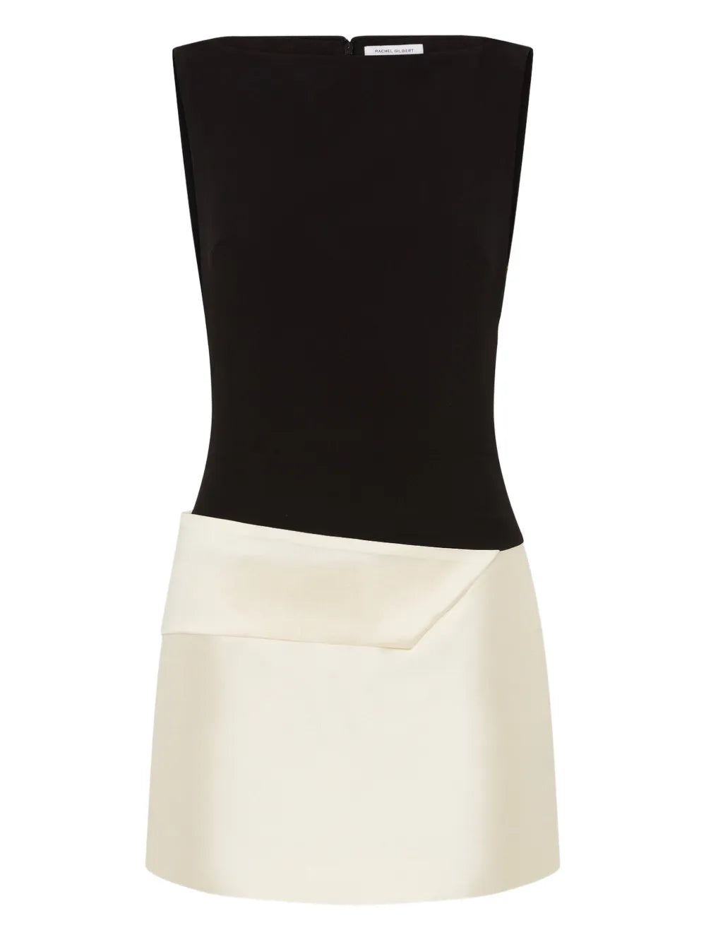 Rachel Gilbert Rikki Two Tone Mini Dress — Black — Size S — Front View
