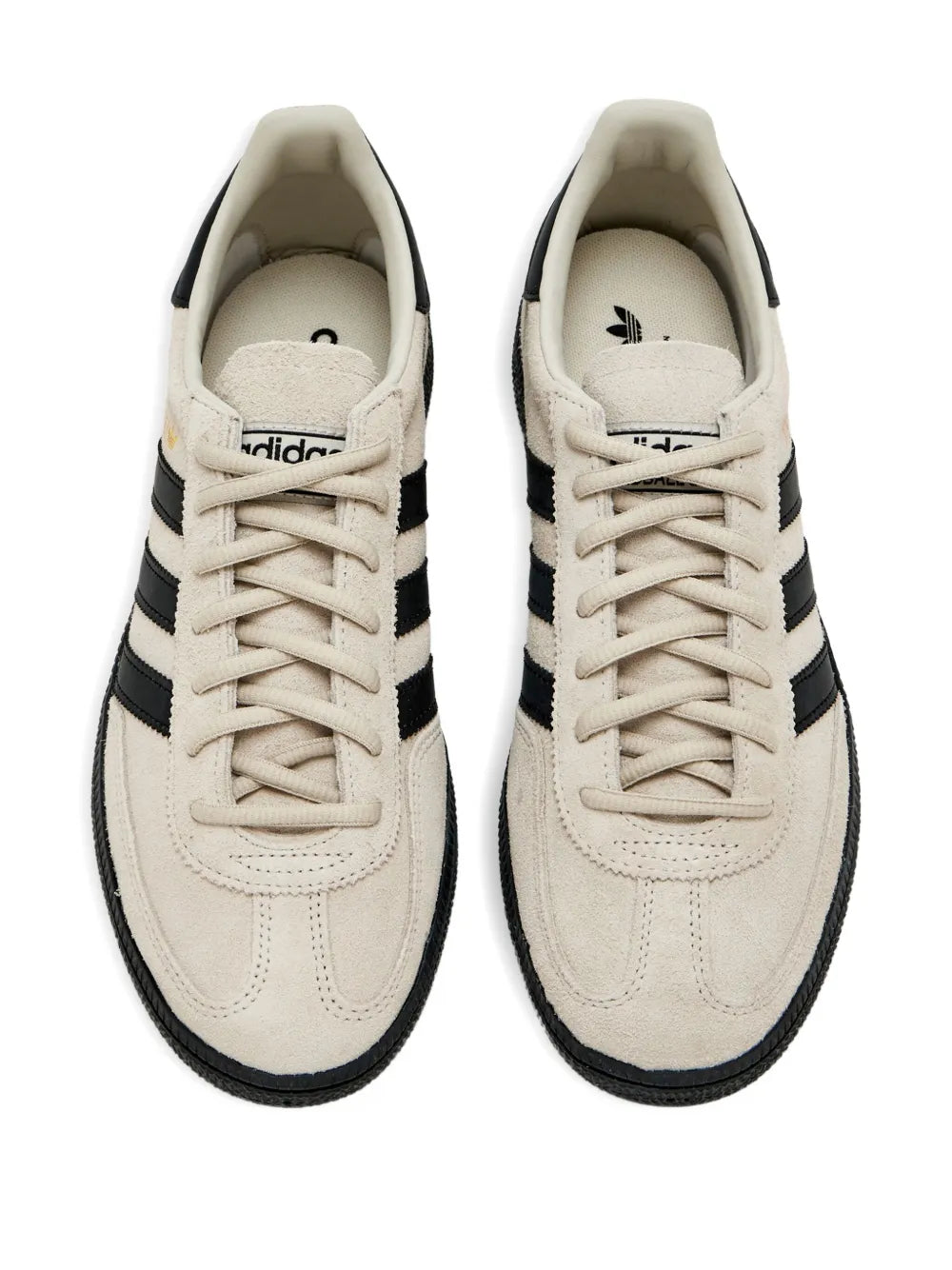 adidas Leather Three-Stripes Low-Top Sneakers — Beige — Size US M 10 - US W 11.5 — Side View