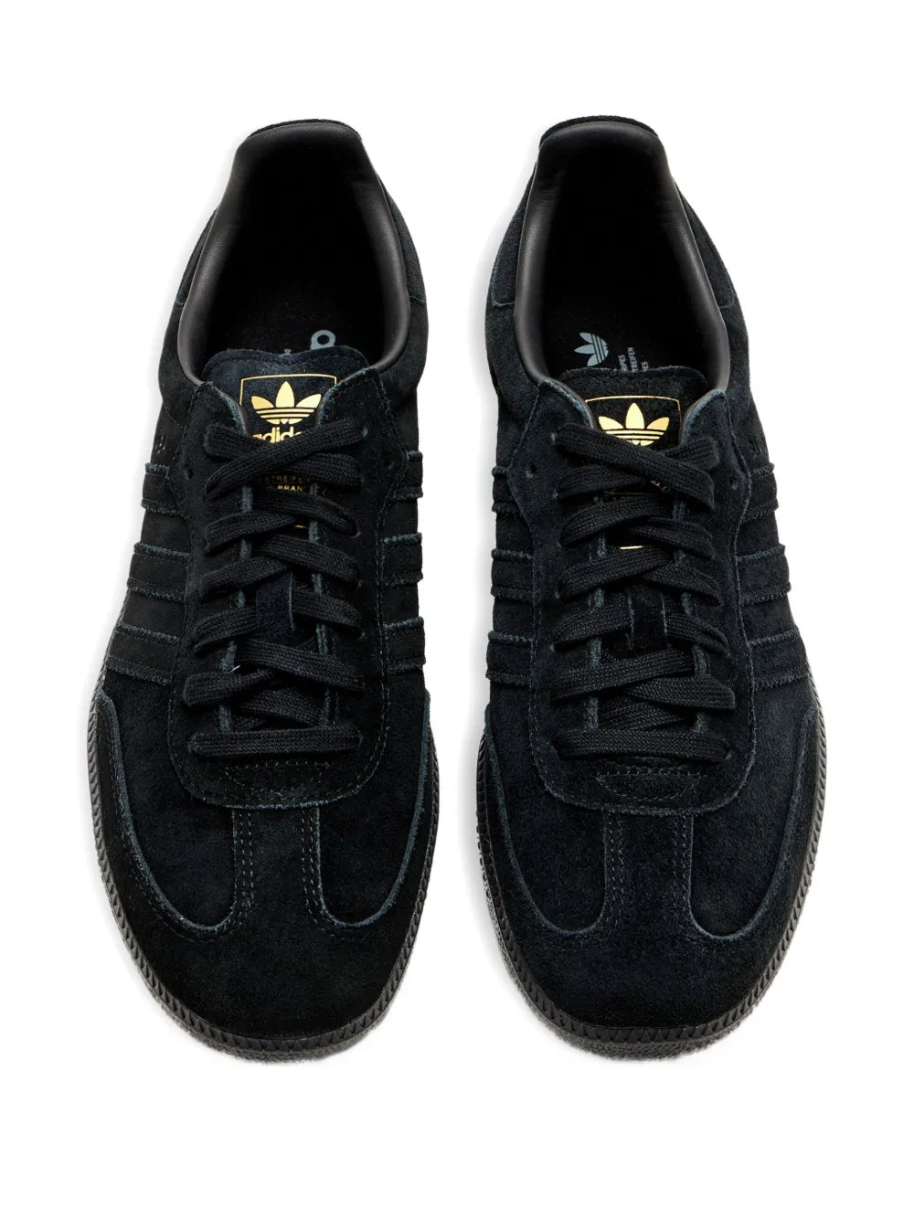 adidas Samba Suede-Leather Sneakers — Black — Size US M 7 - US W 8.5 — Back View