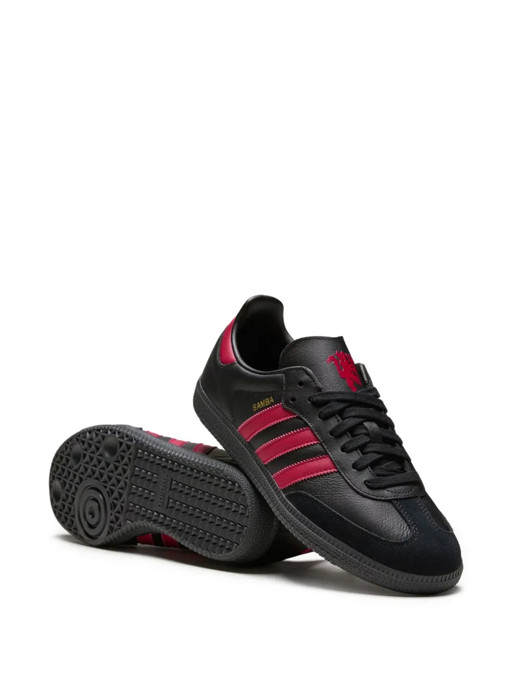 adidas Samba Core Black/Mufc Red Sneakers — Black — Size US M 8.5 - US W 10 — Side View